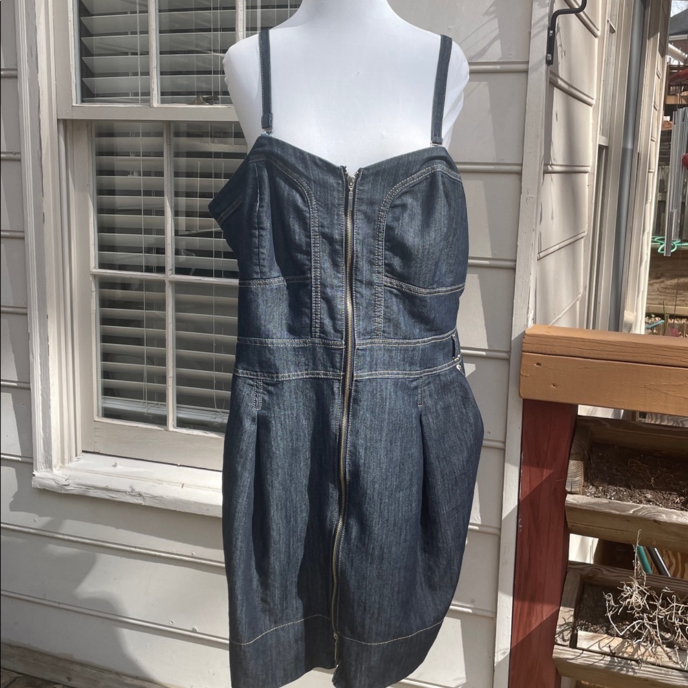 Ashley Stewart Dark Blue Denim Dress Size 24W